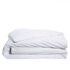 Linge de maison et décoration-BLEU CALIN Housse de couette unie 100% percale de coton 80 fils/m² - 140x200cm - Blanc