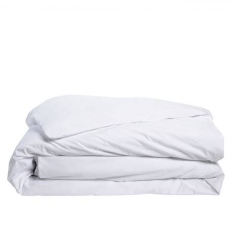 BLEU CALIN Housse de couette unie 100% percale de coton 80 fils/m² - 140x200cm - Blanc BLANC 1 - vertbaudet enfant 