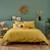 Parure de lit coton percale 1 personne - Moutarde - BLEU CALIN JAUNE 3 - vertbaudet enfant 