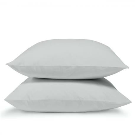 BLEU CALIN Lot de 2 taies d'oreiller 100% Percale de coton 65x65cm - Gris clair GRIS 1 - vertbaudet enfant 