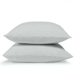 BLEU CALIN Lot de 2 taies d'oreiller 100% Percale de coton 65x65cm - Gris clair  - vertbaudet enfant