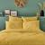 Parure de lit coton percale 1 personne - Moutarde - BLEU CALIN JAUNE 4 - vertbaudet enfant 