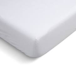 BLEU CALIN Drap housse uni percale de coton 90x190cm - 1 personne - bonnet 28cm - Blanc  - vertbaudet enfant