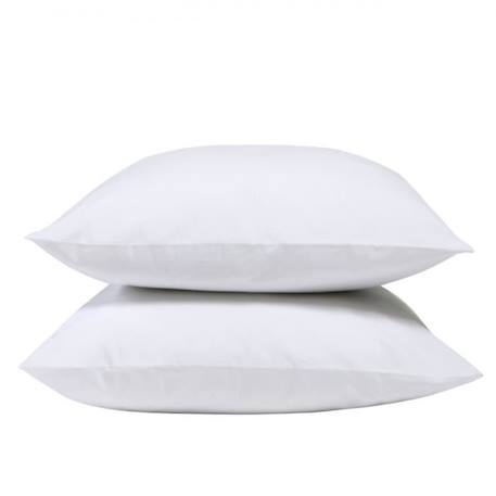 BLEU CALIN Lot de 2 taies d'oreiller 100% Percale de coton 65x65cm - Blanc BLANC 1 - vertbaudet enfant 