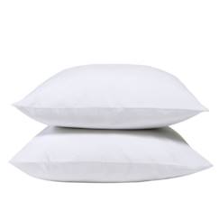 Linge de maison et décoration-Linge de lit enfant-Taie d'oreiller-BLEU CALIN Lot de 2 taies d'oreiller 100% Percale de coton 65x65cm - Blanc