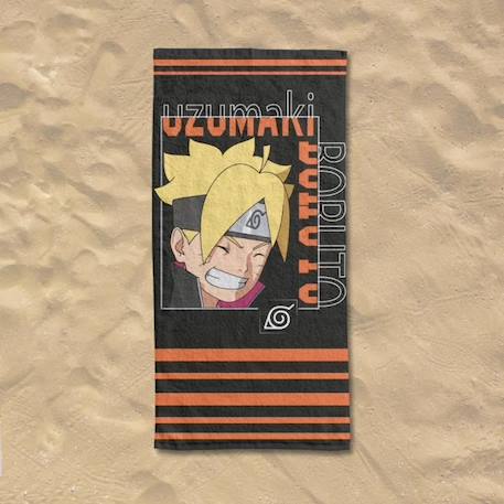 BORUTO - Serviette De Plage Boruto Uzumaki 70x140 cm - 100% Coton - 300 GSM - Noir NOIR 3 - vertbaudet enfant 