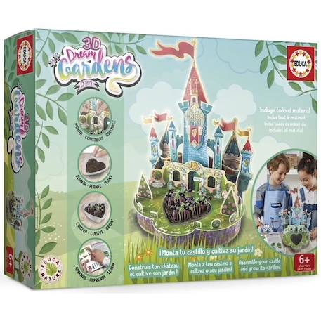 Jeu de construction et de création - EDUCA - 3D Dream Gardens 2In1 - Chateau VERT 2 - vertbaudet enfant 