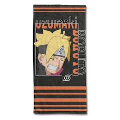 Linge de maison et décoration-Linge de bain-BORUTO - Serviette De Plage Boruto Uzumaki 70x140 cm - 100% Coton - 300 GSM - Noir