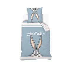 Looney Tunes - Housse De Couette Bugs Bunny Enfant 140x200 + Taie d'oreiller 63x63cm - Parure De Lit 1 Personne - Bleu - 100% Coton  - vertbaudet enfant