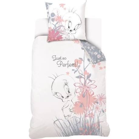 Looney Tunes - Housse De Couette Titi Enfant Fille 140x200 + Taie d'oreiller 63x63cm - Parure De Lit 1 Personne - Blanc - 100% Coton BLANC 1 - vertbaudet enfant 