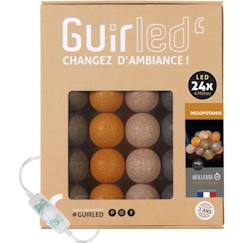 Linge de maison et décoration-Décoration-Guirlande-Guirlande lumineuse boules coton LED USB - Veilleuse bébé 2h -  3 intensités - 24 boules 2,4m - Mesopotamia