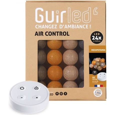 Guirlande lumineuse boules coton LED USB - Télécommandée -Veilleuse bébé 2h -  4 intensités - 24 boules 2,4m - Mesopotamia MARRON 1 - vertbaudet enfant 