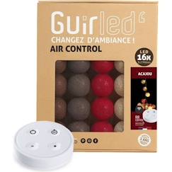 Guirlande lumineuse boules coton LED USB - Télécommandée -Veilleuse bébé 2h -  4 intensités - 16 boules 1,6m - Acajou  - vertbaudet enfant