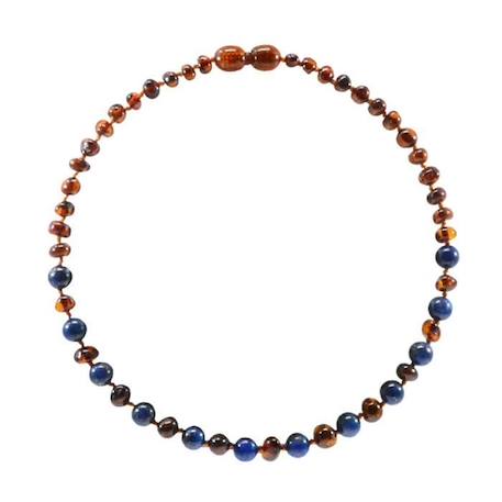 Collier ambre et lapis lazulis - Bébé-Nourrisson - Pierres naturelles -Apaise et soulage bébé -Lithothérapie -Bienfaits -Idée cadeau BLEU 1 - vertbaudet enfant 