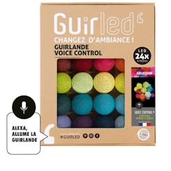 -Guirlande lumineuse wifi boules coton LED USB - Commande Vocale - Maison connectée - Amazon Alexa & Google Assistant -  24 boules