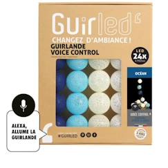 Guirlande lumineuse LED wifi boules coton - GUIRLED - Commande Vocale - 24 boules - Maison connectée  - vertbaudet enfant