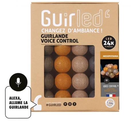 Guirlande lumineuse wifi boules coton LED USB - Commande Vocale - Maison connectée - Amazon Alexa & Google Assistant -  24 boules MARRON 1 - vertbaudet enfant 