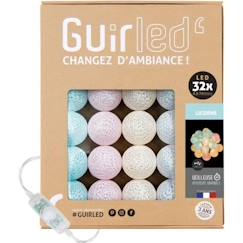 Linge de maison et décoration-Décoration-Guirlande-Guirlande lumineuse boules coton LED USB - Veilleuse bébé 2h - 3 intensités - 32 boules 3,2m - Licorne