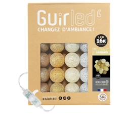 Linge de maison et décoration-Guirlande lumineuse boules coton LED USB - Veilleuse bébé 2h - 3 intensités - 16 boules 1,6m - Radiance