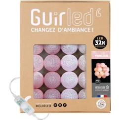 -Guirlande lumineuse boules coton LED USB - Veilleuse bébé 2h -  3 intensités - 32 boules 3,2m - Princesse