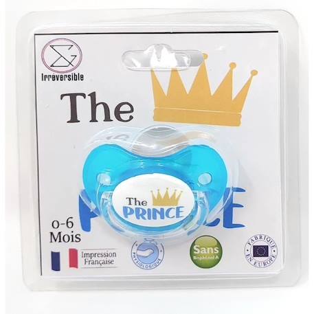 Sucette bébé physiologique 0-6 mois - The Prince  - cadeau de naissance - impression de qualité résistante aux stérilisations BLEU 1 - vertbaudet enfant 