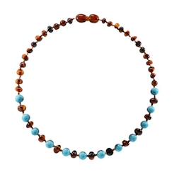 Collier ambre et turquoise bleu - Bébé-Nourrisson - Pierres naturelles - Apaise et soulage bébé -Lithothérapie - Idée cadeau -Vertus  - vertbaudet enfant