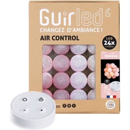 Guirlande lumineuse boules coton LED USB - Télécommandée -Veilleuse bébé 2h -  4 intensités - 24 boules 2,4m - Princesse ROSE 1 - vertbaudet enfant 