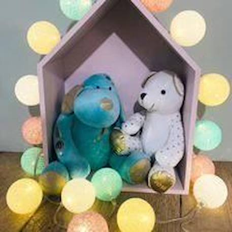 Guirlande lumineuse boules coton LED USB - Veilleuse bébé 2h -  3 intensités - 24 boules 2,4m - Bébé ROSE 4 - vertbaudet enfant 