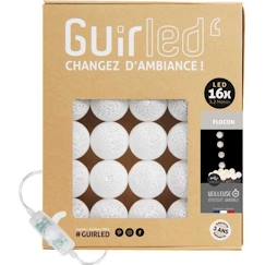 -Guirlande lumineuse boules coton LED USB - Veilleuse bébé 2h - 3 intensités - 16 boules 1,6m - Flocon