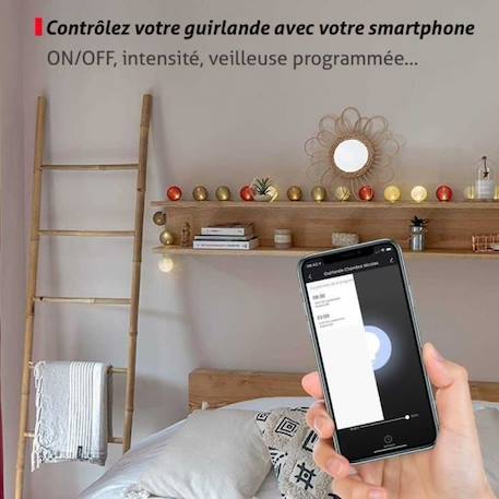 Guirlande lumineuse wifi boules coton LED USB - Commande Vocale - Maison connectée - Amazon Alexa & Google Assistant - 16 boules BLEU 4 - vertbaudet enfant 