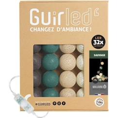 Guirlande lumineuse boules coton LED USB - Veilleuse bébé 2h -  3 intensités - 32 boules 3,2m - Sauvage  - vertbaudet enfant