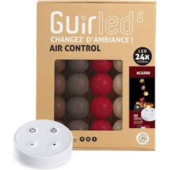 -Guirlande lumineuse boules coton LED USB - Télécommandée -Veilleuse bébé 2h -  4 intensités - 24 boules 2,4m - Acajou