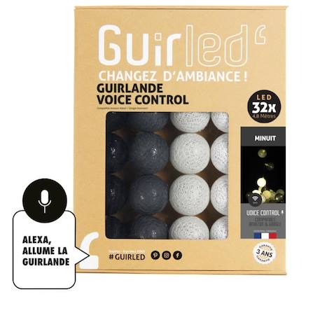 Minuit Commande Vocale Guirlande lumineuse boules coton Google & Alexa BLEU 1 - vertbaudet enfant 