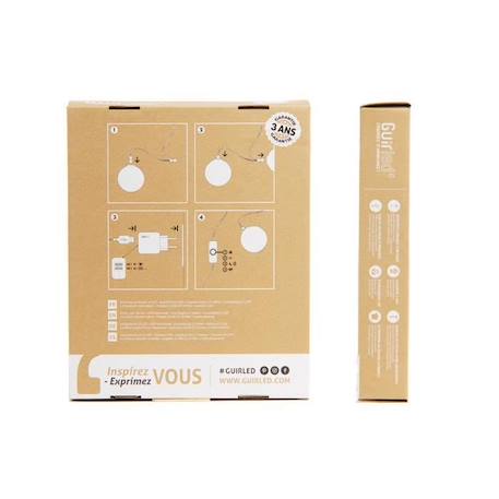 Guirlande lumineuse boules coton LED USB - Veilleuse bébé 2h - 3 intensités - 32 boules 3,2m - Radiance JAUNE 3 - vertbaudet enfant 