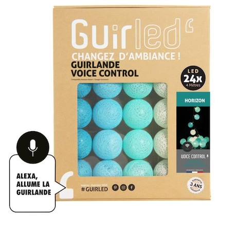 Guirlande lumineuse wifi boules coton LED USB - Commande Vocale - Maison connectée - Amazon Alexa & Google Assistant -  24 boules BLEU 1 - vertbaudet enfant 