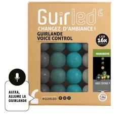 Linge de maison et décoration-Décoration-Guirlande-Guirlande lumineuse wifi boules coton LED USB - Commande Vocale - Maison connectée - Amazon Alexa & Google Assistant -  16 boules 1,