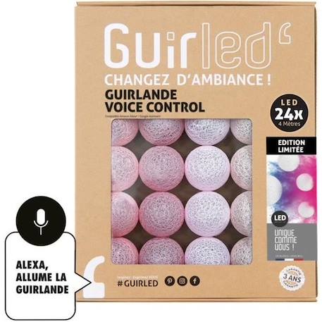 Guirlande lumineuse wifi boules coton LED USB - Commande Vocale - Maison connectée - Amazon Alexa & Google Assistant -  24 boules ROSE 1 - vertbaudet enfant 