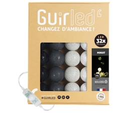 Linge de maison et décoration-Guirlande lumineuse boules coton LED USB - GUIRLED - Minuit - 3 intensités - 32 boules 3,2m