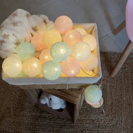 Guirlande lumineuse boules coton LED USB - Veilleuse bébé 2h -  3 intensités - 32 boules 3,2m - Licorne BLEU 3 - vertbaudet enfant 
