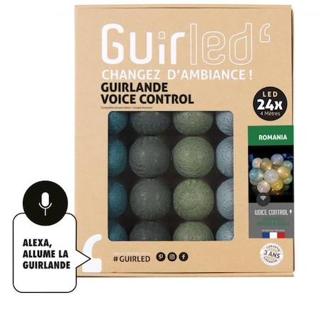 Guirlande lumineuse LED USB - Commande Vocale - Maison connectée - 24 boules - GUIRLE - GUIRLED MARRON 1 - vertbaudet enfant 