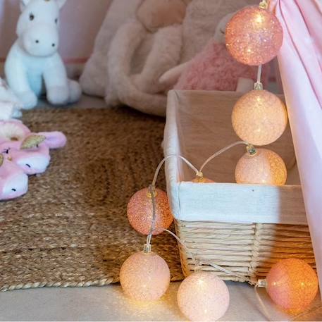 Guirlande lumineuse wifi boules coton LED USB - Commande Vocale - Maison connectée - Amazon Alexa & Google Assistant -  16 boules ROSE 4 - vertbaudet enfant 