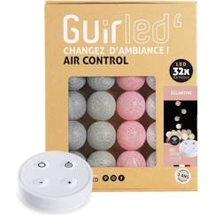 Linge de maison et décoration-Décoration-Guirlande lumineuse boules coton LED USB - Télécommandée -Veilleuse bébé 2h -  4 intensités - 32 boules 3,2m - Églantine