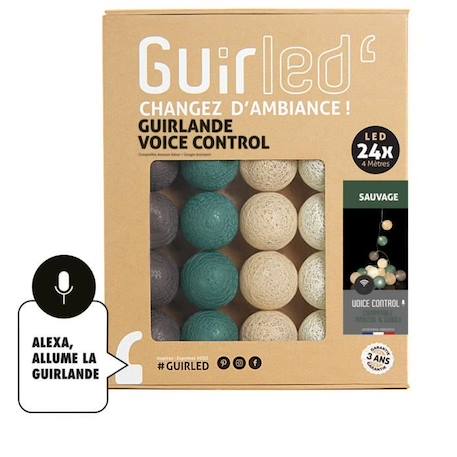 Guirlande lumineuse wifi boules coton LED USB - Commande Vocale - Maison connectée - Amazon Alexa & Google Assistant -  24 boules MARRON 1 - vertbaudet enfant 