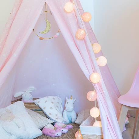 Princesse Commande Vocale Guirlande lumineuse boules coton Google & Alexa ROSE 2 - vertbaudet enfant 