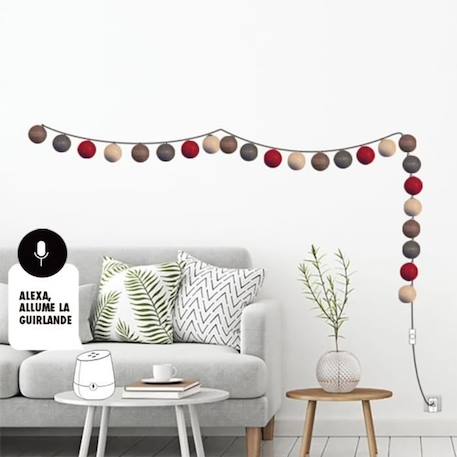 Guirlande lumineuse wifi boules coton LED USB - Commande Vocale - Maison connectée - Amazon Alexa & Google Assistant -  24 boules MARRON 3 - vertbaudet enfant 