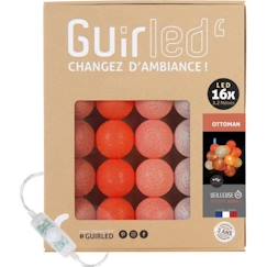 Linge de maison et décoration-Guirlande lumineuse boules coton LED USB - Ottoman - 16 boules 1,6m - 3 intensités