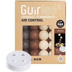 -Guirlande lumineuse boules coton LED USB - Télécommandée -Veilleuse bébé 2h -  4 intensités - 24 boules 2,4m - Chocolat