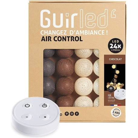 Guirlande lumineuse boules coton LED USB - Télécommandée -Veilleuse bébé 2h -  4 intensités - 24 boules 2,4m - Chocolat MARRON 1 - vertbaudet enfant 