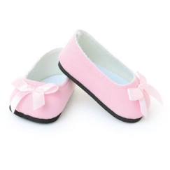 Jouet-Ballerines suède roses avec nœud rose t. 39 - 40 - 48 cm - PETITCOLLIN