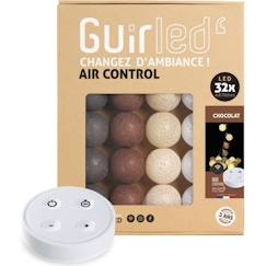 -Guirlande lumineuse boules coton LED USB - Télécommandée -Veilleuse bébé 2h -  4 intensités - 32 boules 3,2m - Chocolat